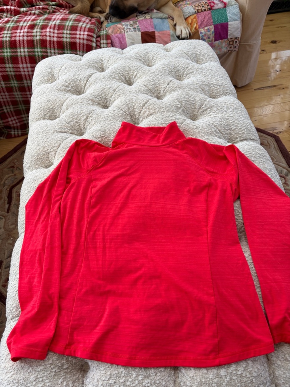 Fila Red Athletic Mock Neck Long Sleeve Top